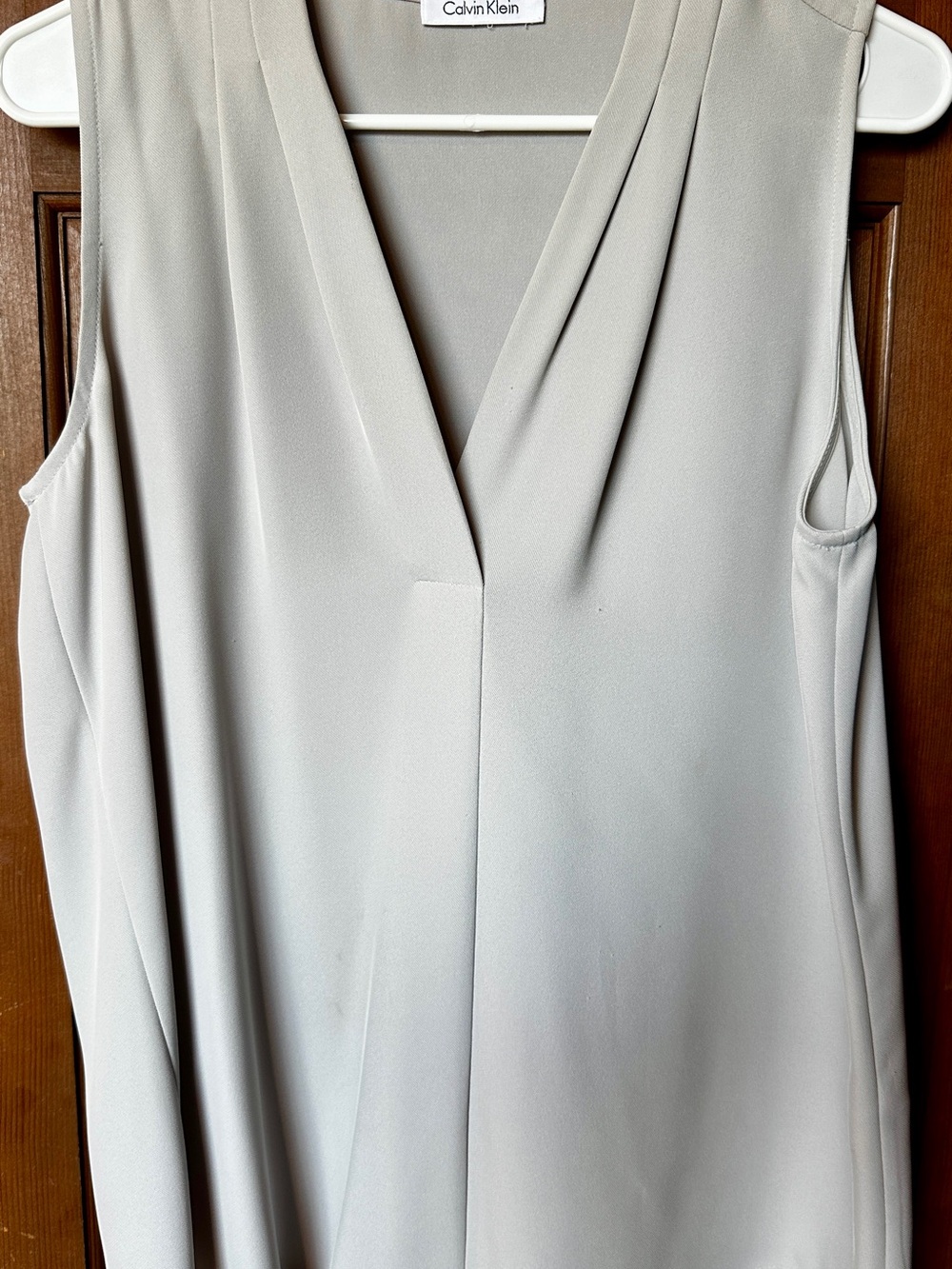 Calvin Klein Sleeveless V-Neck Camisole Top in Light Gray